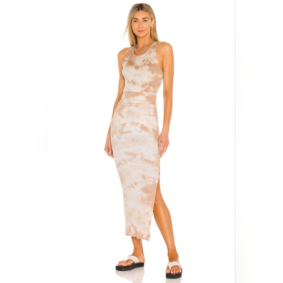 3S. NWOT ENZA COSTA SILK RIB PENCIL MAXI SKIRT IN SAND IONIC - Picture 4 of 7